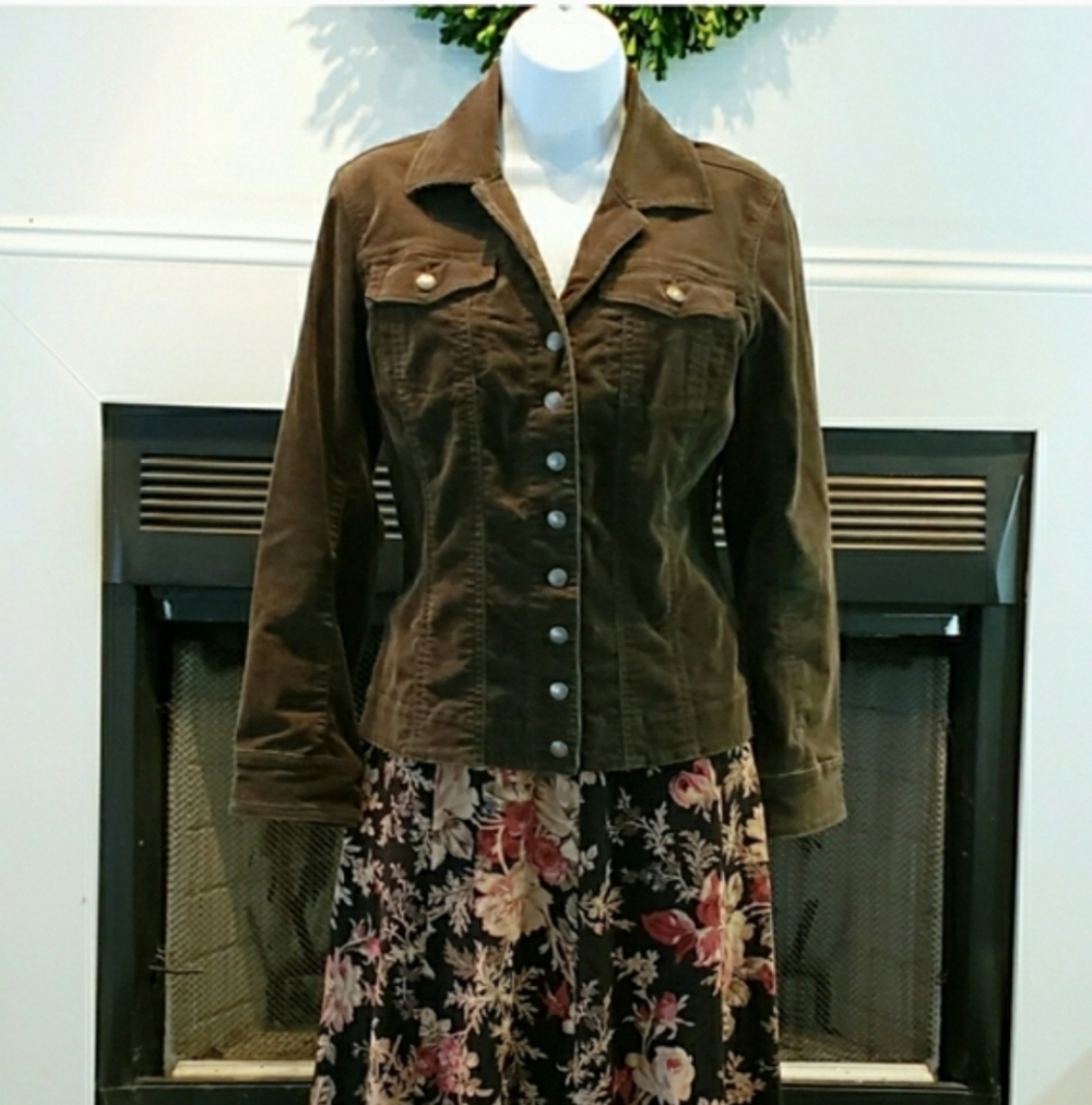 Chico's Corduroy Jacket Button Down Jacket Trucker Jacket